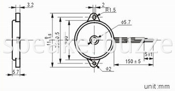 piezo transducer with wire